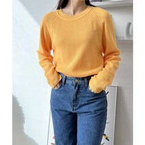 YAN 1038W 여자오버핏무지개하찌니트티 봄 가을 기본 심플 무지개 색상 나트