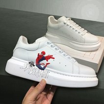 디즈니 스파이더 맨 스니커즈 망 십대 캐주얼 신발 캔버스 러닝 3D 인쇄 경량 패션 카이트 보드