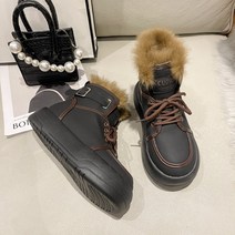 여자 방한화 보드 하이탑 운동화 발편한 워킹 캐주얼 플랫 데일리 통굽 키높이 수제 슈즈