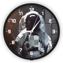 벽시계 무소음 거실 인테리어 시계 1080p hd mini camera cctv astronaut wall clock camera home security wifi nanny, 금속 프레임 없음 led