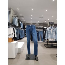 남성 청바지 - 미드 블루 에틀레틱 테이퍼 핏 데님 팬츠 (J320673-1A4)(1285528)