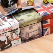 수납용 빈티지 엔틱 의자 사각 스툴 원목 보조의자, 오토바이