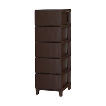 보노하우스 가든 라탄 플라스틱 서랍장 일반형 5단, 브라운