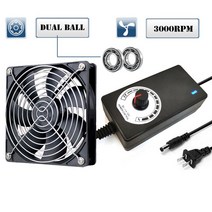 열교환기 판형열교환기 120mm 3000rpm 팬 냉각 컨트롤러 포함 12cm 12v, 1 팬 듀얼 볼, 나는 플러그