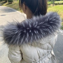 밍크 폭스 라쿤 퍼 후드 카라 모피 리폼 DIY 코디 set 여우 목도리 만들기 19종 컬러, 흑색 검정 팁