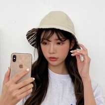 국산 지브라 양면 벙거지 여성 버킷햇