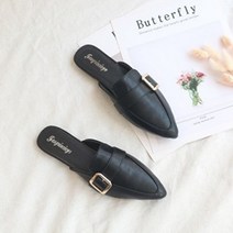 여자블로퍼 1P 뮬슬리퍼 사각 버클 캐주얼 여성 슈즈