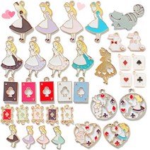 [하비라벨] 앨리스 참 장식 악세서리부자재 diy키링 만들기, 리틀트럼프화이트