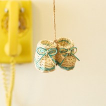 미니어처 라탄 신발 출산선물 인테리어소품 1켤레, 블루