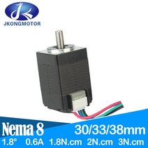 스테퍼모터 소형모터 펌프 3D 프린터 CNC 로봇 Nema 8 스테퍼 모터 1.8 도 20 도 모터 1.8Ncm 2Ncm 3Nc, 02 JK20HS33-0604