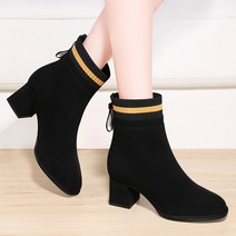 숏부츠힐 디커부츠코디 여성 청키 무스탕 기모 하이힐 가을겨울 스판 슬림핏 1733386042