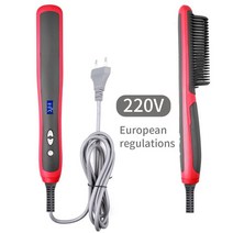 다운펌기계 남자옆머리누르기 옆머리누르기 다운펌 LCD 전기 스트레이트닝 브러시 아이언 스트리트너 핫 빗, 01 LCD Without Box EU