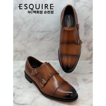 [에스콰이아] (에스콰이아 남성화) 발이 편하고 쿠션감이 좋은 (3cm굽) 남성 몽크스트랩 정장구두 PFBSHL063BR