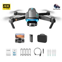 4K HD 카메라 RC 쿼드콥터 드론 6 축 자이로스코프 24GHz 4CH 완구 항공 사진 LED 조명으로 장애물 회피, Black 2 Camera 1 B+미국