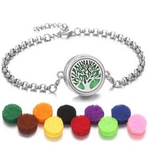 아로마 테라피 에센셜 오일 디퓨저 팔찌 나무 고양이 꽃 로켓 스테인레스 스틸 합금