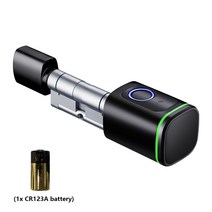 스마트 도어락 도어 지능형 TUYA BLE 홈 보안 락 DIY 실린더 코어 전자 가정부 앱 키 IC 카드 지문 잠금 해제, 04 A45 B45, 01 Black with battery