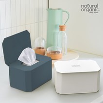 네츄럴오가닉 아기물티슈 보관함 케이스 디스펜서 (대형), 네츄럴오가닉 로고_차콜