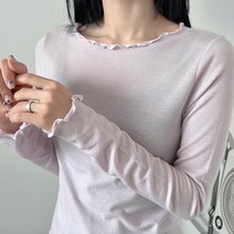 에피소드 봄 실크 프릴 긴팔 티셔츠