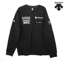 데상트 데상트긴팔티 PQJ SM321SHT91-BLK 남성 스위스 스키팀 직자수 그래픽 맨투맨