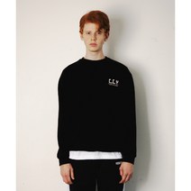 예스이지 박스 로고 스웨트셔츠 [블랙]