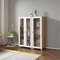 [이지포유가구] 티나 1200 장식장 인테리어 진열장, 장식장 세트, 고무나무 화이트