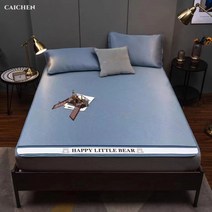 CAICHEN 핫여름 필수 쿨매트 시원한 여름 매트리스커버 세트, 블루