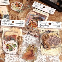 빈티지 소품 레터링 조각 스티커 배경지 6종, 6.빈티지 (ME-1012), 선택:6.빈티지 (ME-1012)