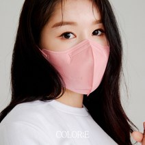 콜로레마스크 KF94 대형 컬러 새부리형 마스크 귀가편한 세부리형 5컬러, 핑크, 40매