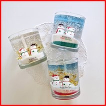 달빛마녀캔들 (7온즈 3개) 눈사람- 크리스마스 젤캔들 키트DIY (9201404), 클린코튼 레드