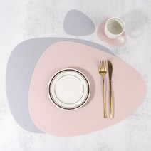 블리스홈 북유럽 귀여운 조약돌 실리콘 테이블 식탁 매트 + 컵받침포함, 4P, 레드
