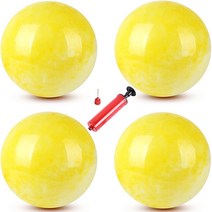 22.9cm(9인치) 공기 주입식 볼 4개 핸드 펌프 1개 바운시 비치 킥볼 장난감 공 애완 동물 학교 놀이터 실내실외 플레이볼 대리석 무늬 바운싱 그린, Red