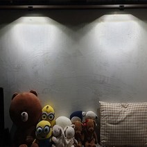 국산 매미조명 기본세트 무드등 LED 간접조명 붙이는 수면등 포인트 카페 조명, 블랙케이스 2개, 백색 + 집중형