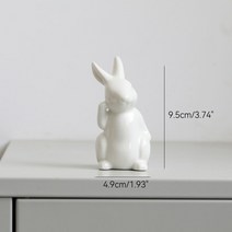 2023년 계묘년 토끼해 토끼 장식품 액막이 새해선물 귀여운 도자기 인형 kawaii 정원 집 동물 홈 룸 장식 핸드 페인팅 배아 rabbit decoration, 5