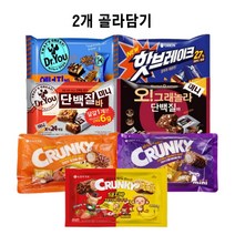롯데 크런키 돼지에바나나 초코바 더블크런치바 미니 + 오리온 닥터유 단백질바 에너지바 핫브레이크 미니 (총2개) 골라담기, 오그래놀라 단백질바312g 1개, 닥터유 에너지바330g 1개