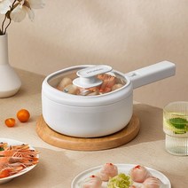 다기능 전기 프라이팬 미니 핫팟 국수 쌀 밥솥 팬케이크 계란 프라이팬 식품 찜기 수프 스튜 요리 냄비 히터, 흰색 설명서