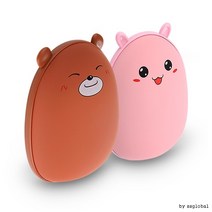 손난로 우니부니 보조배터리 USB 충전식 멀티 KC인증, 핑크, 브라운