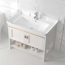 욕실 소형 세면대 세면기 하부장 세트, 화이트 51cm + 문 없는 하부장, 화이트