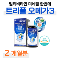 오메가3 오매가3 하루한알 오메가 멀티비타민 미네랄 식약처 인정 기능성 홈쇼핑 영양제 성분 가격 효능 비교 10대 20대 학생 대학생 취준생 공시생 건강 케어 오메가, 2개월치, 1350mg x 60정 (하루 1캡슐)