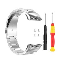 Garmin Forerunner 45/45 s 용 FIFATA 메탈 시계 밴드 Garmin swim2 스테인레스 스틸 Correa 용 팔찌 교체, 04 은_03 Garmin Swim2