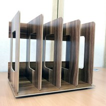 월넛 우드 사각 책꽂이 4칸 책상 위 책장 북엔드 간이 칸막이 미니 책 정리대