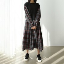 아이우먼 러블리체크배색원피스 TGK601M212 빅사이즈