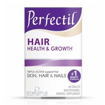 Vitabiotics Perfectil Plus Hair Tablets 비타바이오틱스 퍼펙틸 헤어 헬스 앤 그로스 영양제 60정, 1개, 1