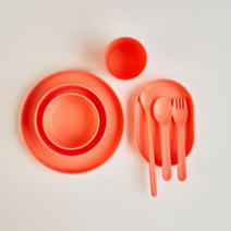 심통 유아식기 트레이 시리즈 23P 풀패키지 구성, 코랄핑크 23P 풀패키지, 코랄핑크