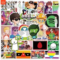 Dream Smp 스티커 만화 낙서 방수 스티커 세트 50 매