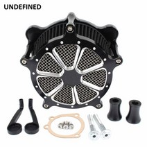 [해외]블랙 오토바이 에어 필터 흡기 벤츄리 컷 에어 클리너 할리 투어링 다이나 로드 킹 스트리트 글라이드 softail 트윈 캠 evo, 블랙 2