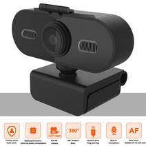 풀HD 1080P 고화질 웹캠 PC 웹 카메라 (라이브 스트림 용 마이크 포함) 비디오 클래스 회의 게이머 컴퓨터, Black.