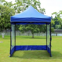 [Su♭] 대형 투명 바람막이 접이식 캐노피 (200x200cm) 블루 마당천막 캠핑 사각 야외용 야유회 _Πj_ea, Φ본상품Φ