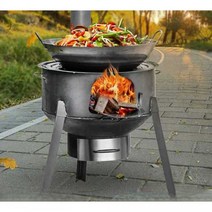 드럼통화덕 농촌 야외 그릴 흡연 숯불화로 바베큐 드, 회색상자모델48cm+1.5두께