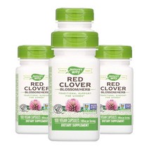 (4PACK)네이처스웨이 붉은 토끼풀 꽃/허브 800mg 100정, One Size, 4PACK