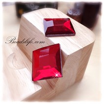 비즈라이프 25mm정사각 판유리, 1개, 25mm레드